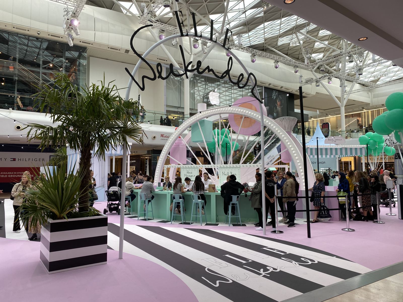 ELLE Weekender event space at Westfield London with a custom printed floor