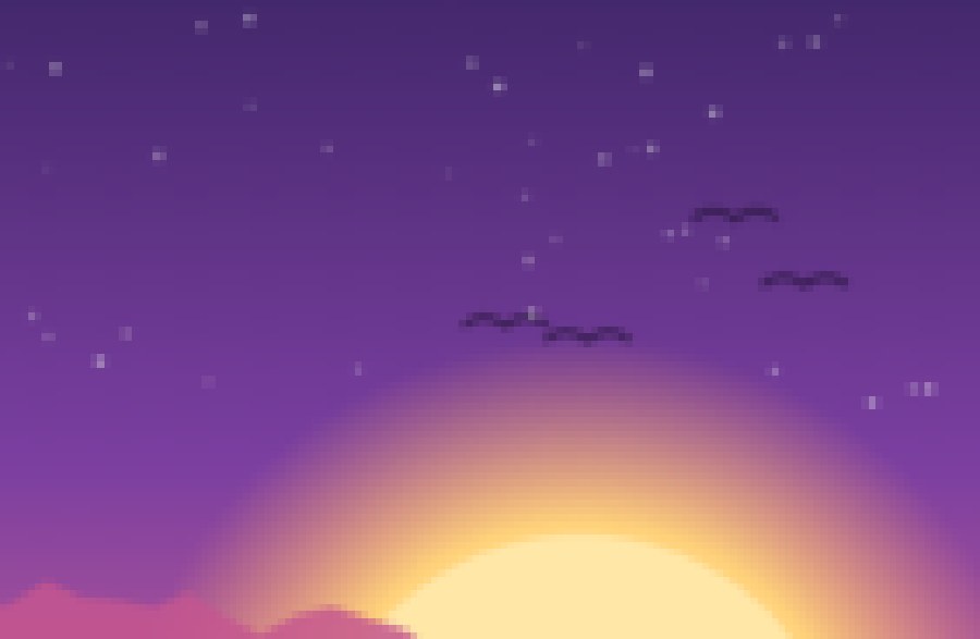 Close up of an AI image stretched to print size, blocky and pixelated