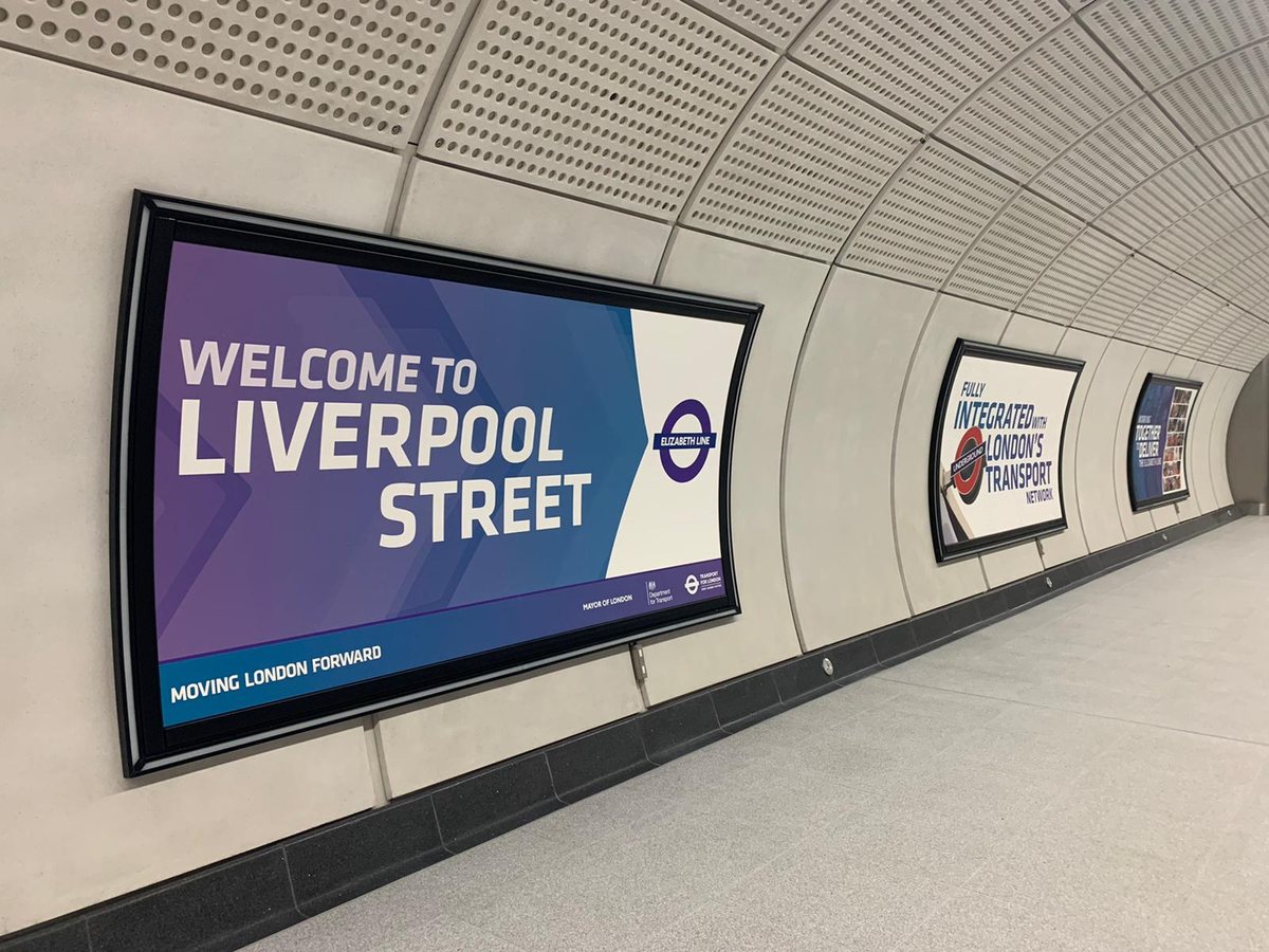 Welcome to Liverpool Street launch poster on the Elizabeth line