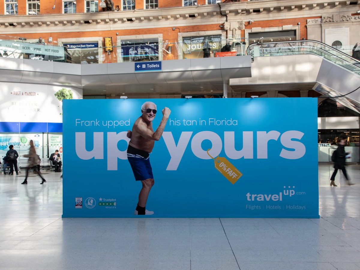 Frank upped his tan printed campaign wall