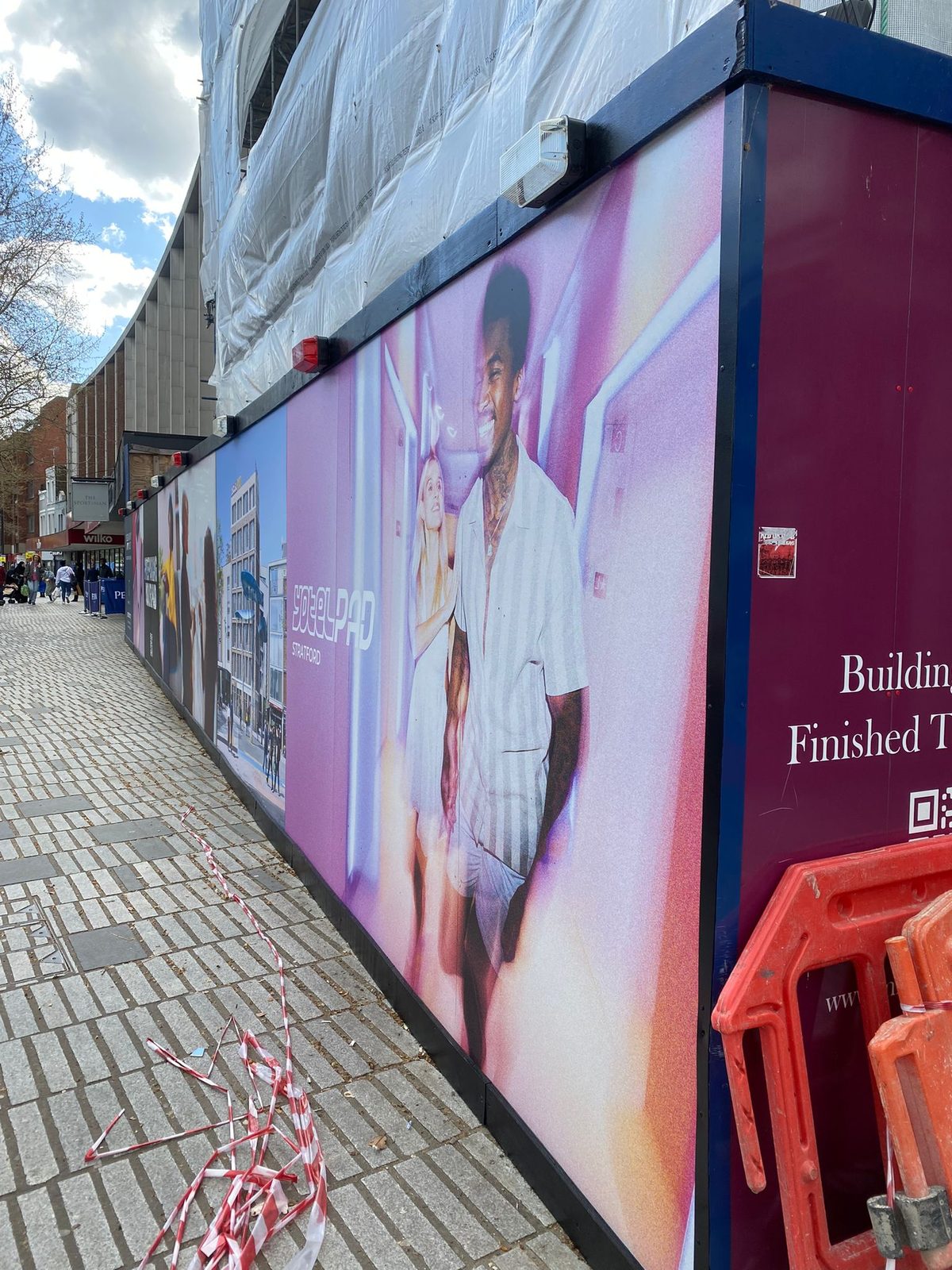 YOTELPAD lifestyle panel turning the corner of the hoarding