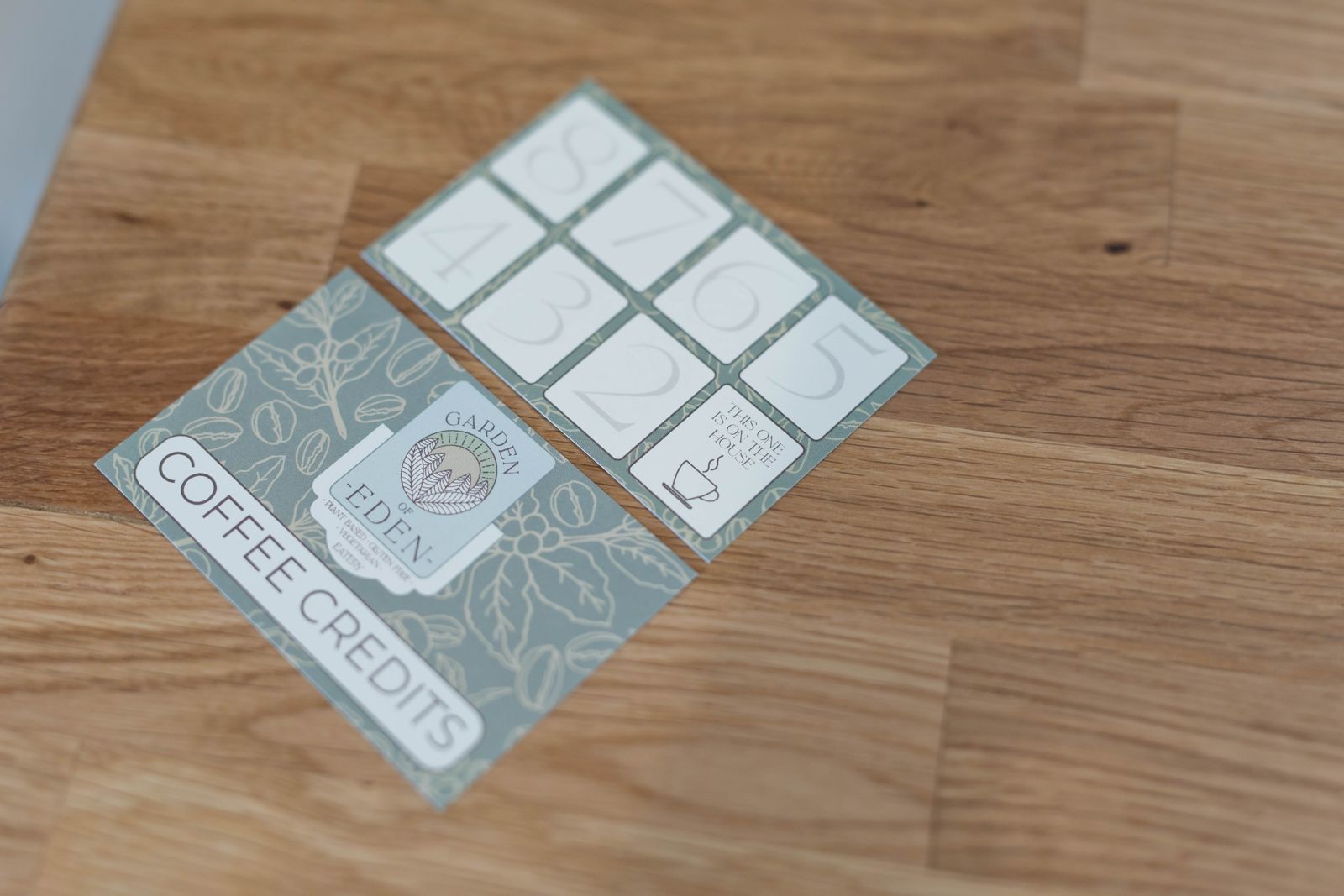 Coffee credit loyalty cards