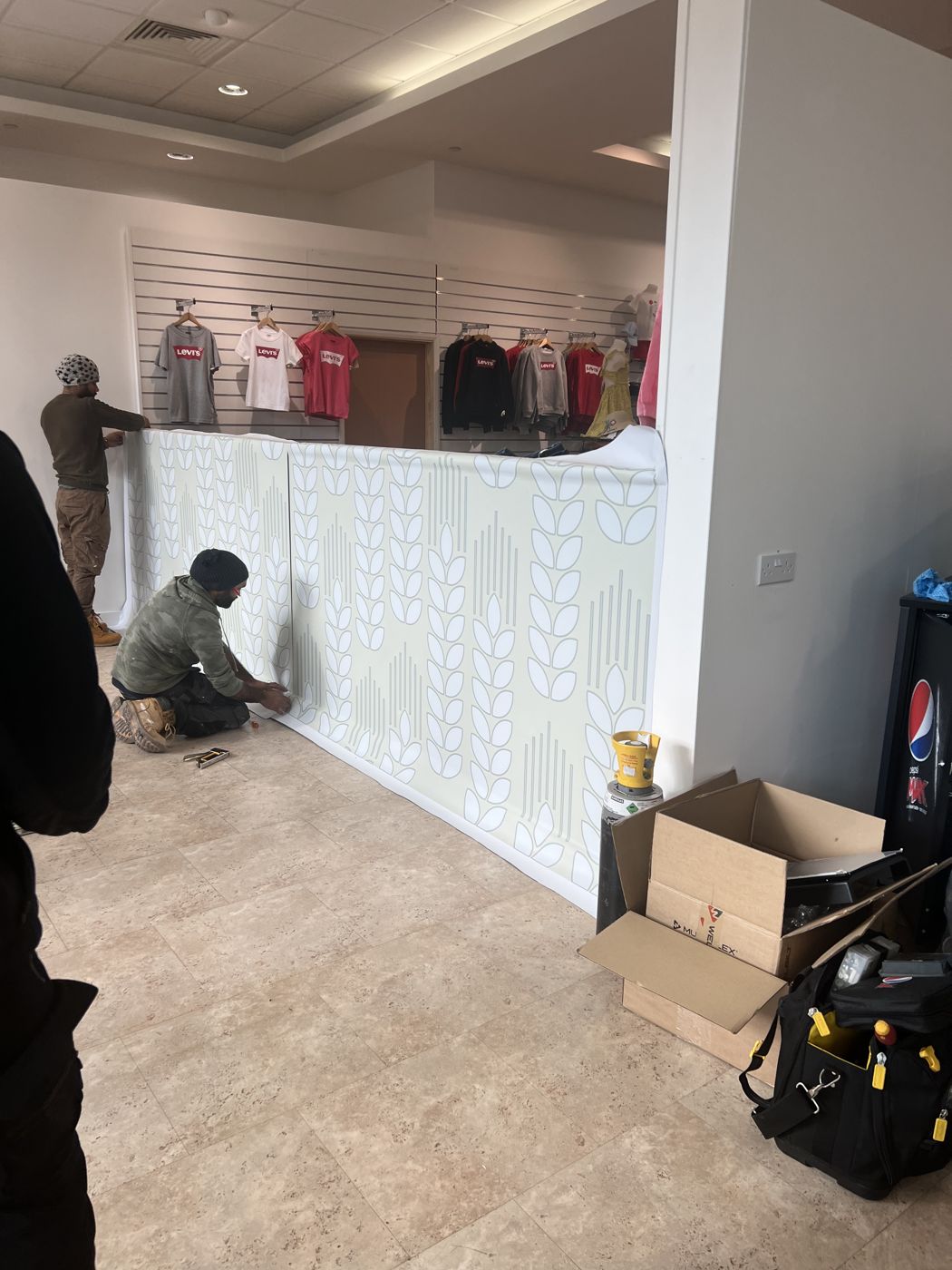 Wrapping the counter wall