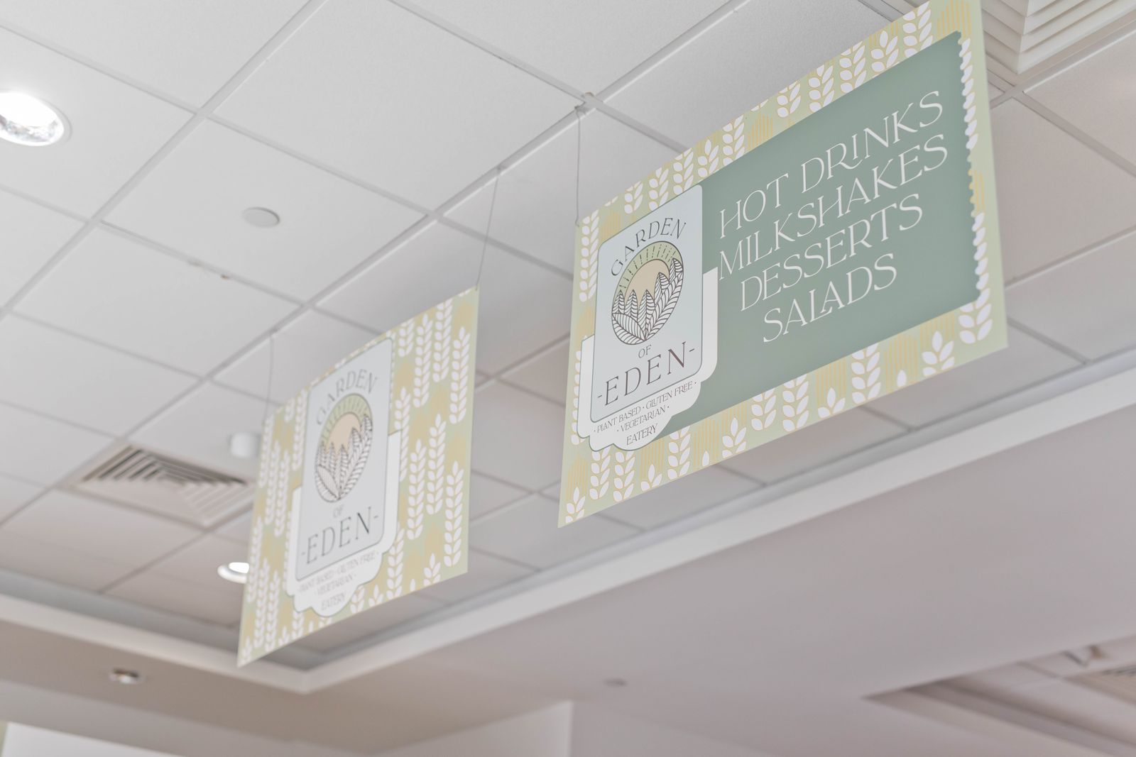 Hanging menu signs
