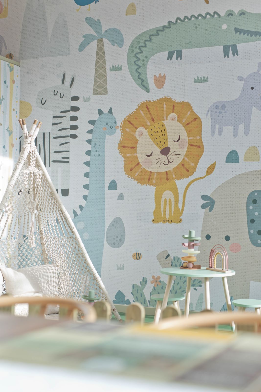 The jungle mural wall covering