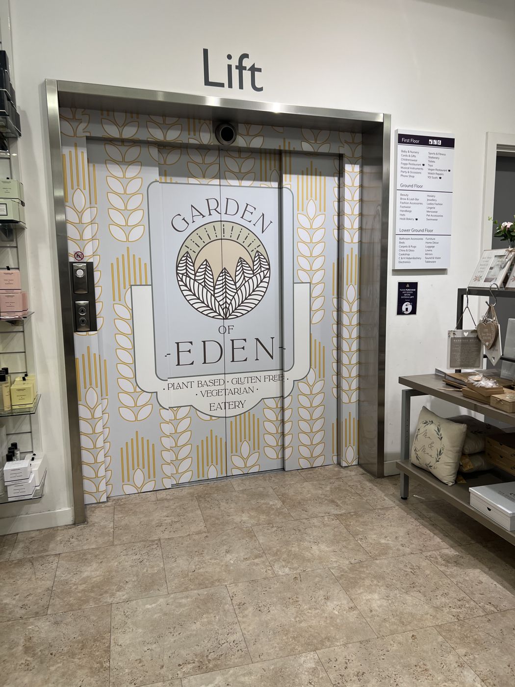 The finished Garden of Eden lift wrap