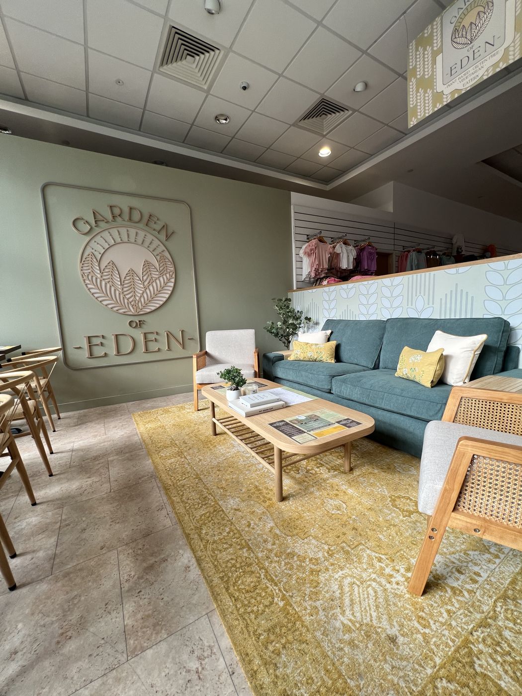 Wall sign and soft seating