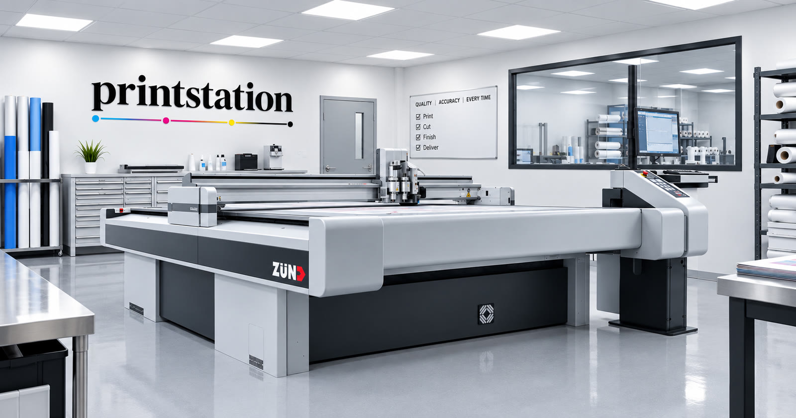 The Zund G3 digital cutting machine at Print Station, Uxbridge