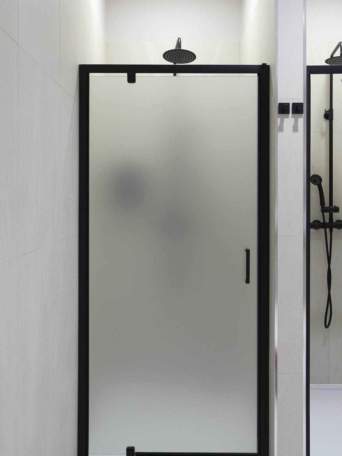 Full privacy frosting on the shower room glass doors