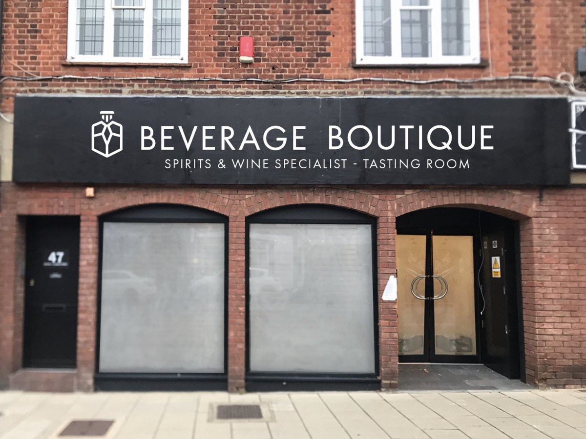 Beverage Boutique shopfront with a black fascia sign