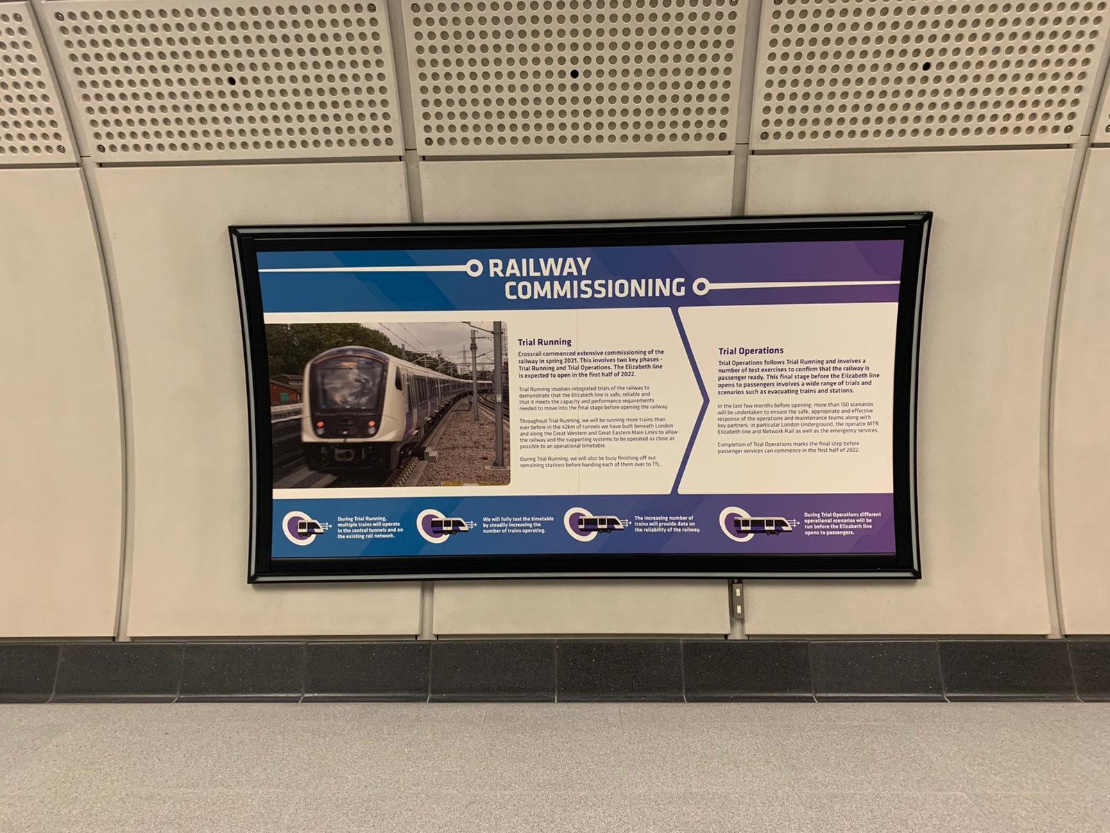 Railway Commissioning poster explaining trial running and trial operations